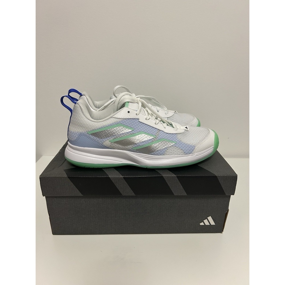 Adidas Women's AvaFlash Tennis Shoe Sneaker White Green Blue Size 7.5 (HP5272)